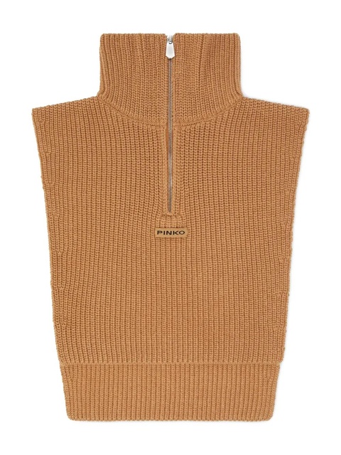 PINKO ribbed zip-neck dicky - Neutrals - zdjęcie produktu nr 1