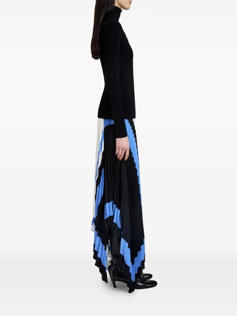 Proenza Schouler pleated patterned asymmetric skirt - White - zdjęcie produktu nr 2