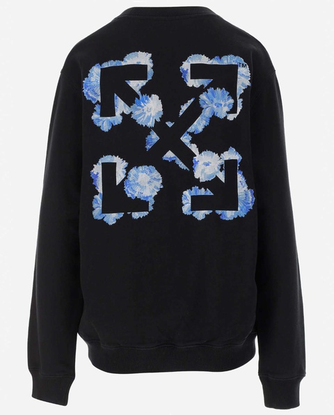 OFF-WHITE - Czarna bluza z niebieskim logo na plecach - zdjęcie produktu nr 1