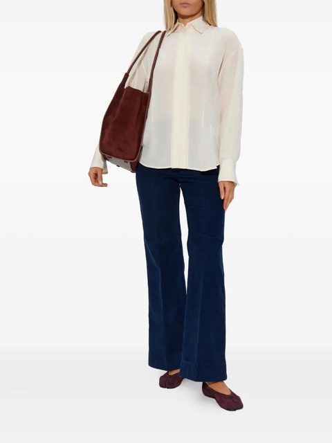 Victoria Beckham pleated-detail silk shirt - Neutrals - zdjęcie produktu nr 2