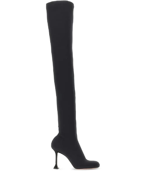 Amina Muaddi 95mm stretch thigh-high boots - Black - zdjęcie produktu nr 1