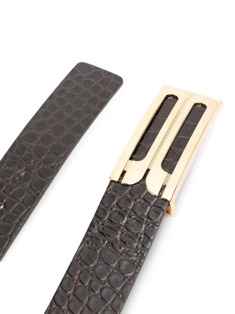 Victoria Beckham crocodile-embossed belt - Brown - zdjęcie produktu nr 2
