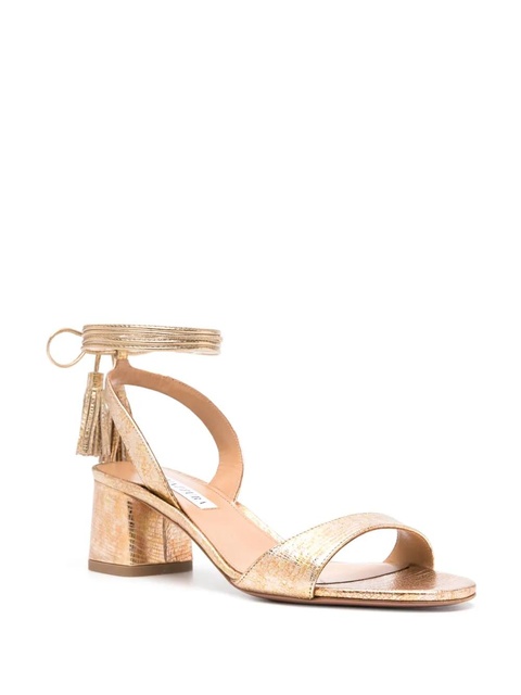 Aquazzura Alu 50mm metallic-finish sandals - Gold - zdjęcie produktu nr 2