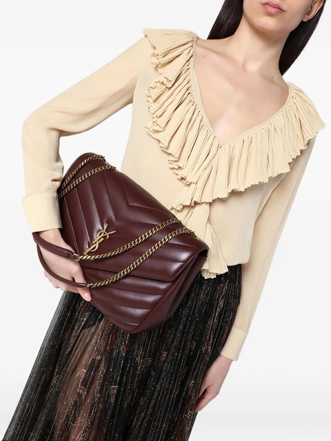 Saint Laurent large Loulou quilted shoulder bag - Red - zdjęcie produktu nr 2