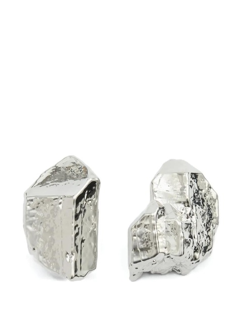 MM6 Maison Margiela rock-shaped earrings - Silver - zdjęcie produktu nr 2