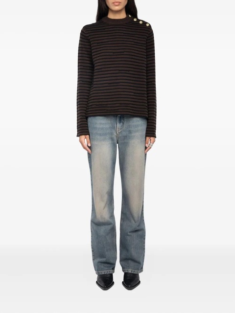 Zadig&Voltaire striped button-detailed sweater - Brown - zdjęcie produktu nr 2
