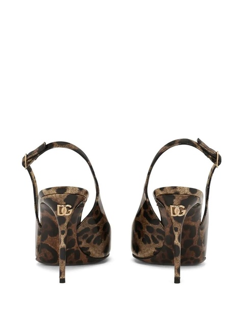 Dolce & Gabbana KIM DOLCE&GABBANA leopard-print slingback pumps - Brown - zdjęcie produktu nr 2
