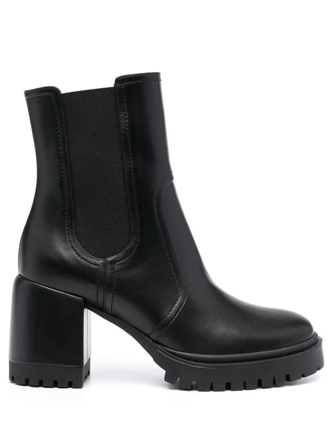Casadei Nancy 75mm block-heel leather boots - Black - zdjęcie produktu nr 1