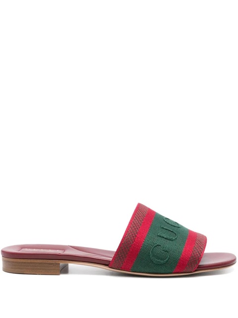 Gucci logo-motif flat sandals - Red - zdjęcie produktu nr 1
