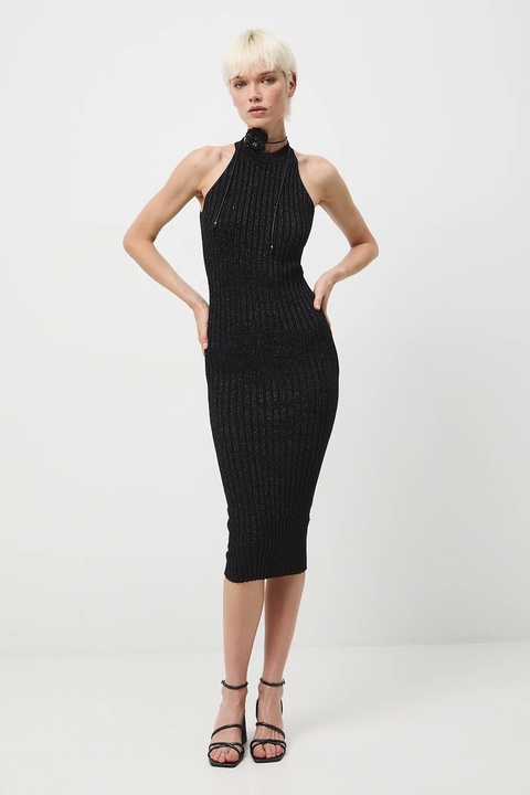 Medicine sukienka kolor srebrny midi dopasowana - zdjęcie produktu nr 1