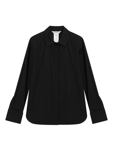 Max Mara embroidered-logo long-sleeve shirt - Black - zdjęcie produktu nr 1