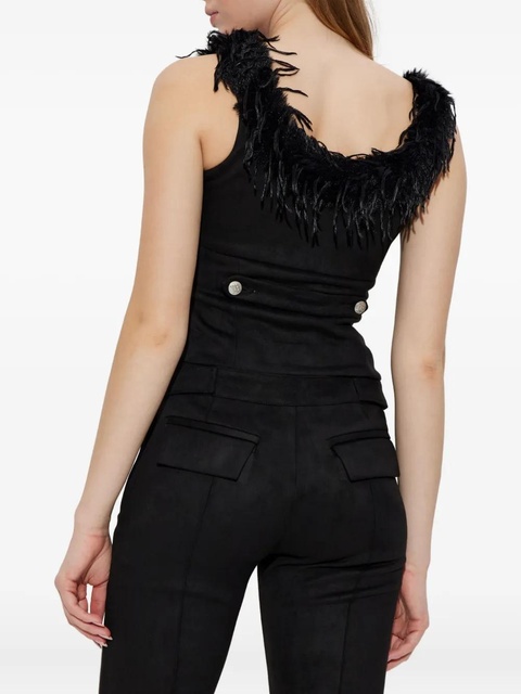 MISBHV feather-trim top - Black - zdjęcie produktu nr 2