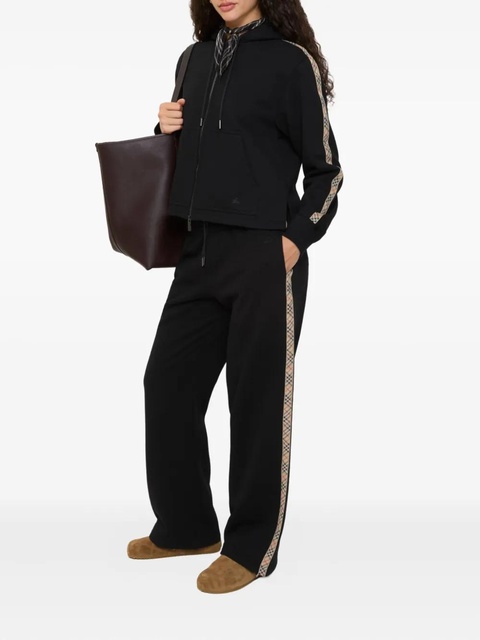 Burberry equestrian knight-design checked track pants - Black - zdjęcie produktu nr 2