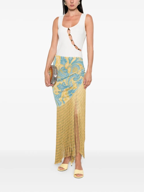 ETRO paisley-print fringed skirt - Blue - zdjęcie produktu nr 2