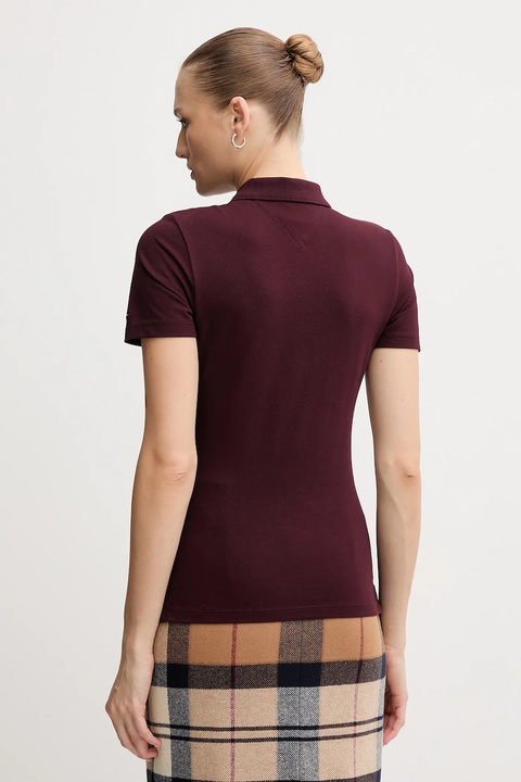 Tommy Hilfiger polo damski kolor bordowy WW0WW47312 - zdjęcie produktu nr 2