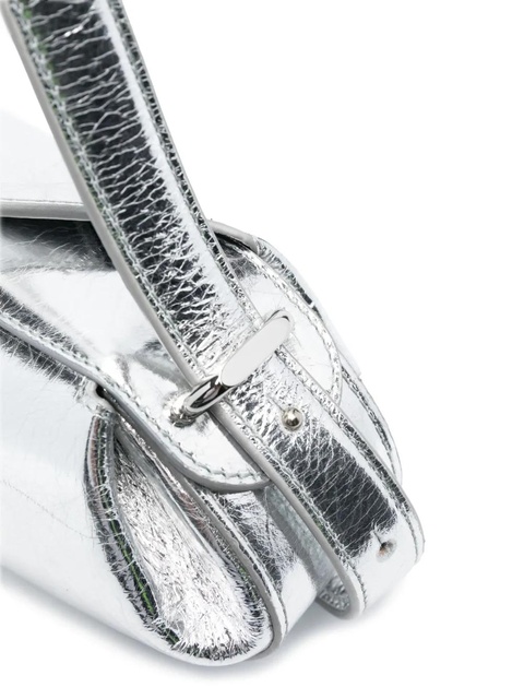 Yuzefi Dinner Roll cracked-leather shoulder bag - Silver - zdjęcie produktu nr 2