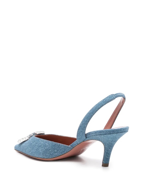 Amina Muaddi 60mm Camelia gem-embellished pumps - Blue - zdjęcie produktu nr 1