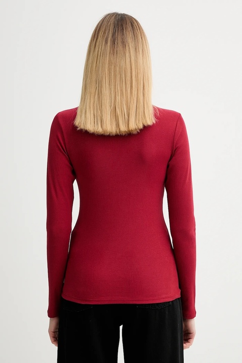 Marc O'Polo longsleeve kolor czerwony z golfem 5000007490 - zdjęcie produktu nr 2