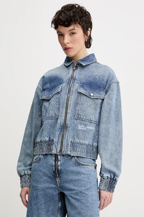 Karl Lagerfeld Jeans kurtka kolor niebieski przejściowa A2W14012 - zdjęcie produktu nr 1