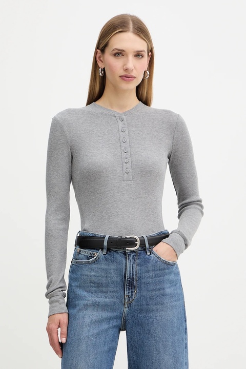 MAX&Co. longsleeve z dodatkiem wełny kolor szary 2526946014200 - zdjęcie produktu nr 2