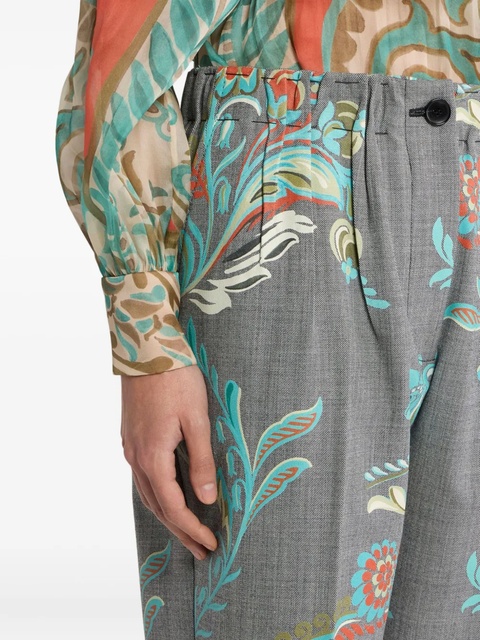 ETRO floral-print pleated trousers - Grey - zdjęcie produktu nr 2