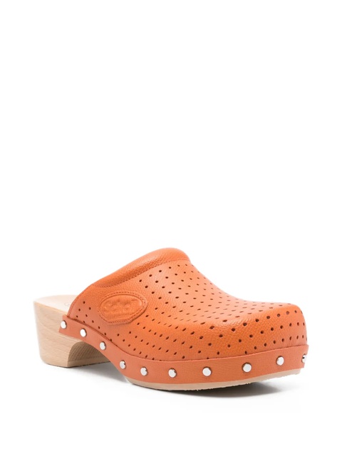 Balenciaga x Scholl 40mm perforated leather clog - Orange - zdjęcie produktu nr 2
