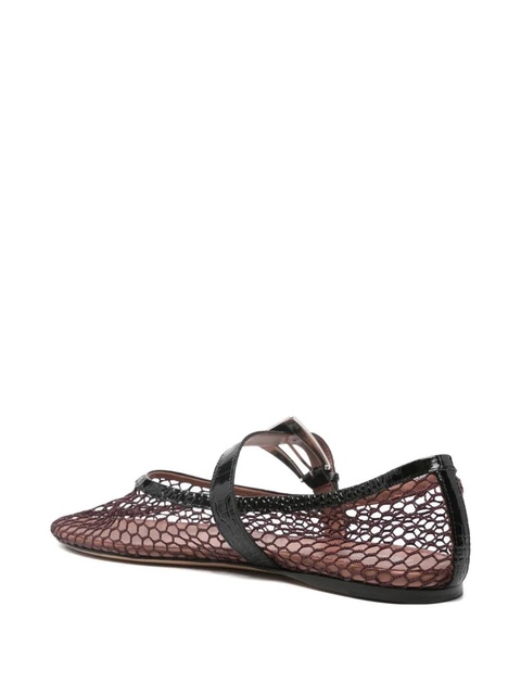 Paris Texas Sveva mesh-panel buckle ballet flats - Red - zdjęcie produktu nr 2