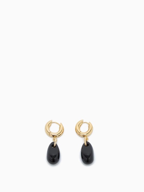 ISABEL MARANT teardrop-stone hoop earrings - Gold - zdjęcie produktu nr 2