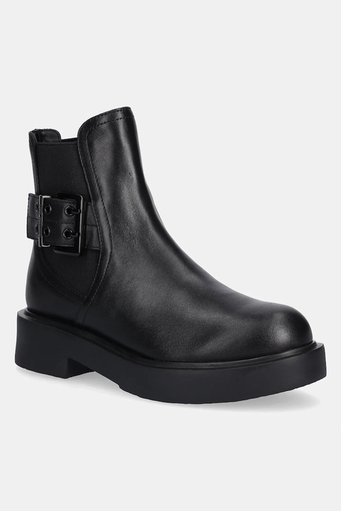 Love Moschino sztyblety skórzane damskie kolor czarny na platformie JA24054G1NIAX000 - zdjęcie produktu nr 1