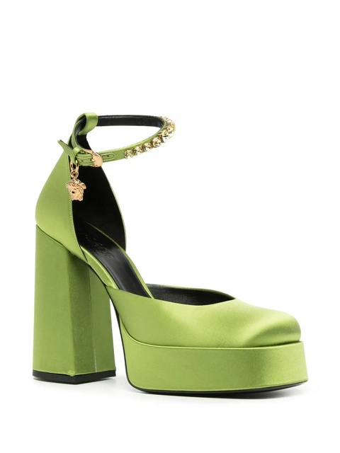 Versace Medusa Aevitas 125mm satin pumps - Green - zdjęcie produktu nr 1