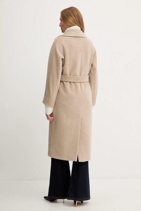 Weekend Max Mara płaszcz z dodatkiem wełny TEMPERA kolor brązowy 2525016082600 - zdjęcie produktu nr 2