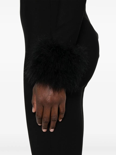 Blumarine feather-trim jumpsuit - Black - zdjęcie produktu nr 2