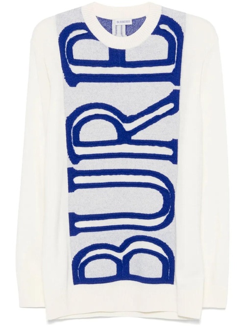 Burberry intarsia-logo wool sweater - White - zdjęcie produktu nr 1
