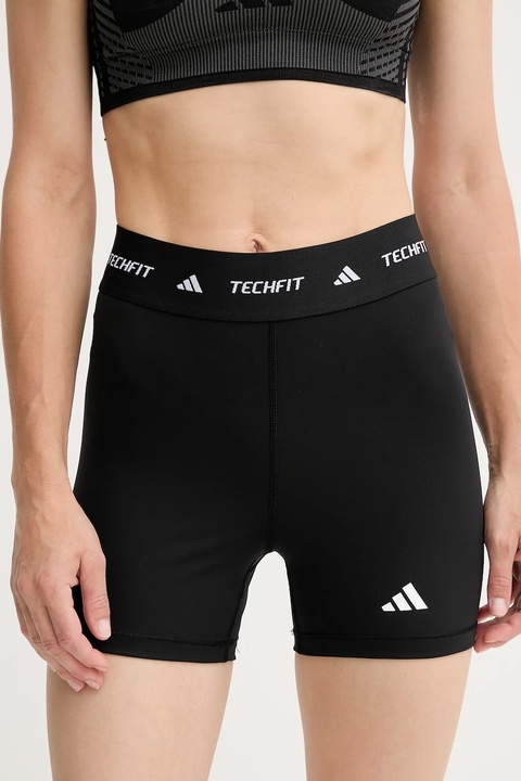 adidas Performance szorty treningowe Techfit damskie kolor czarny gładkie high waist IT2275 - zdjęcie produktu nr 1