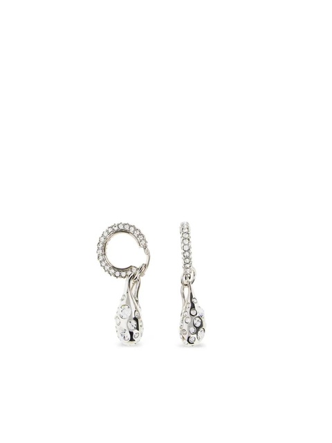 Marni crystal-embellished hoop earrings - Silver - zdjęcie produktu nr 1