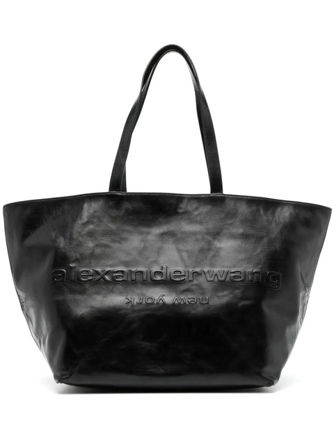 Alexander Wang Punch logo-embossed leather tote bag - Black - zdjęcie produktu nr 1