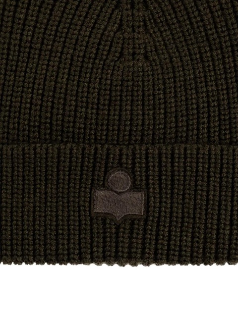 ISABEL MARANT ribbed logo beanie hat - Brown - zdjęcie produktu nr 2
