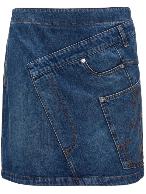 JW Anderson twisted denim mini skirt - Blue - zdjęcie produktu nr 1