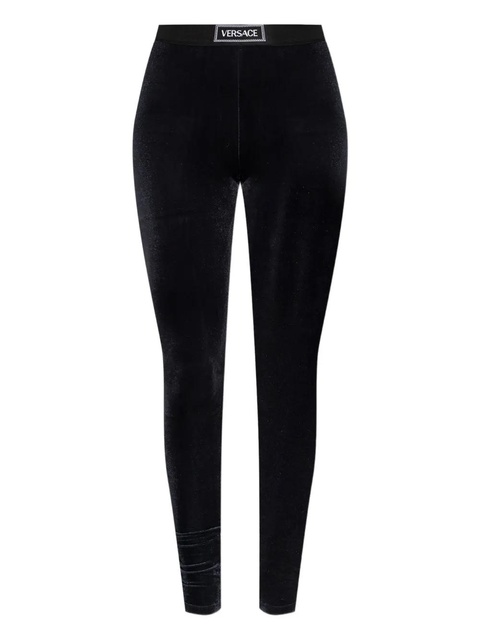 Versace logo-band ribbed trousers - Black - zdjęcie produktu nr 1