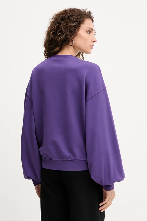 Pinko bluza bawełniana damska kolor fioletowy gładka 105510 A2RB - zdjęcie produktu nr 2