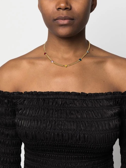 Missoma heart gemstone charm chain necklace - Gold - zdjęcie produktu nr 1