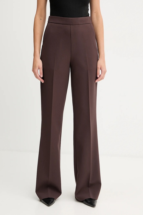 Twinset spodnie damskie kolor brązowy proste high waist 252TT2381 - zdjęcie produktu nr 1