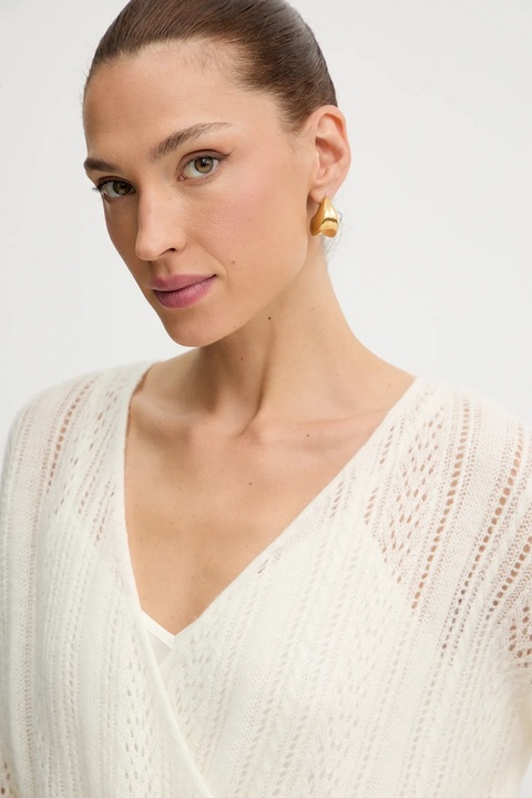 Guess sweter z dodatkiem wełny IZABELLA damski kolor beżowy lekki W5BR90 Z3HQ0 - zdjęcie produktu nr 2