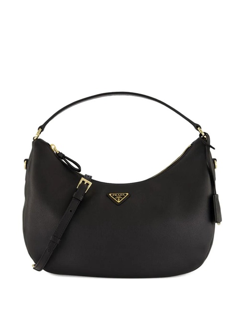 Prada zip leather shoulder bag - Black - zdjęcie produktu nr 1