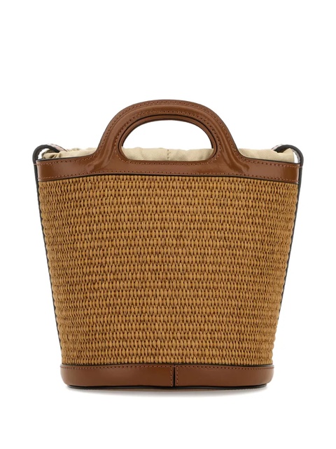 Marni small Tropicalia flower-embroidered bucket bag - Brown - zdjęcie produktu nr 1