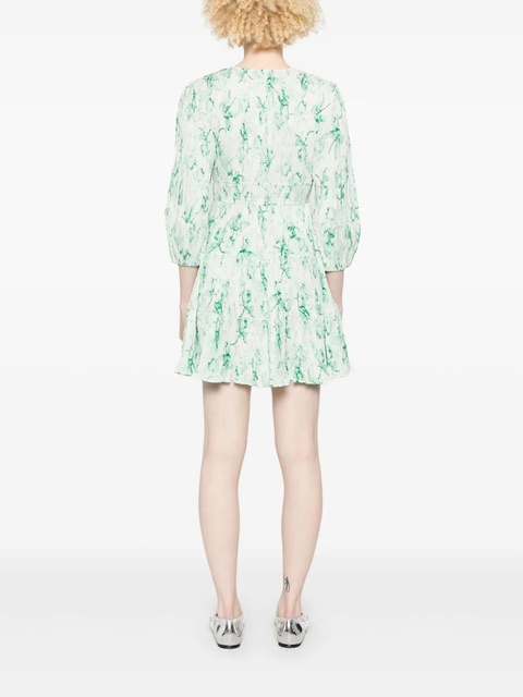 Maje patterned pleated mini dress - Green - zdjęcie produktu nr 2