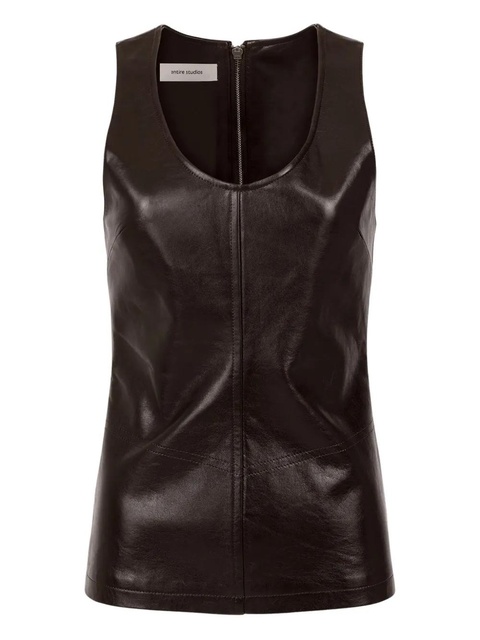ENTIRE STUDIOS leather tank top - Brown - zdjęcie produktu nr 1