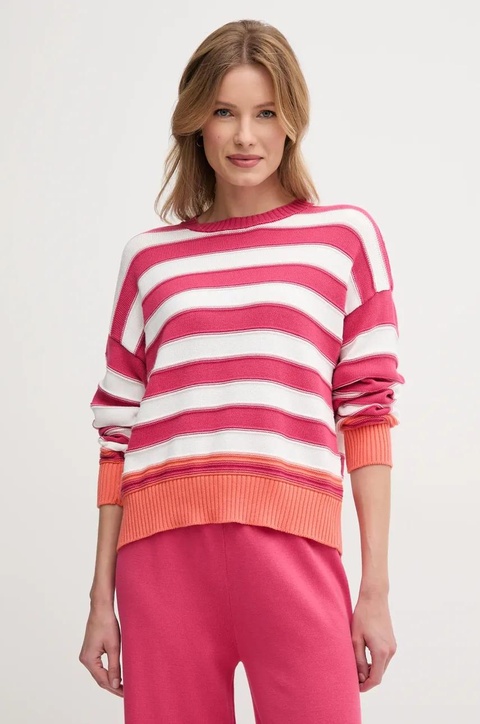 United Colors of Benetton sweter bawełniany damski kolor różowy 1494E10CW - zdjęcie produktu nr 1