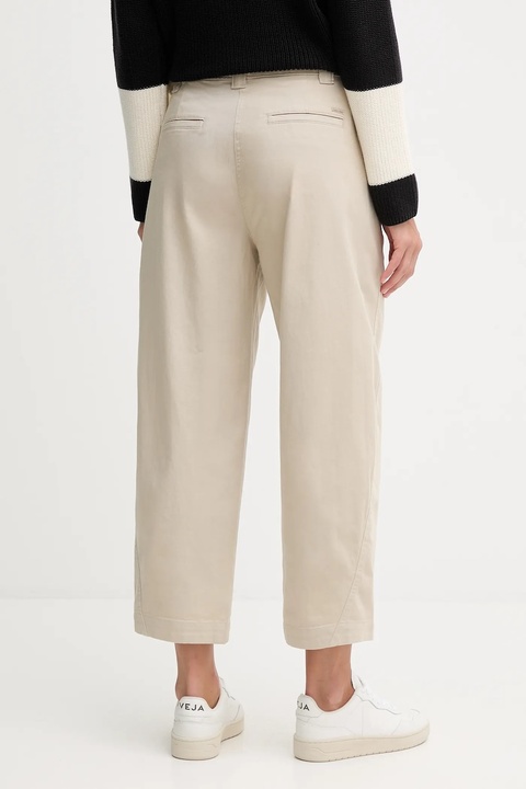 Calvin Klein Jeans spodnie damskie kolor beżowy proste high waist LV044D662G - zdjęcie produktu nr 2