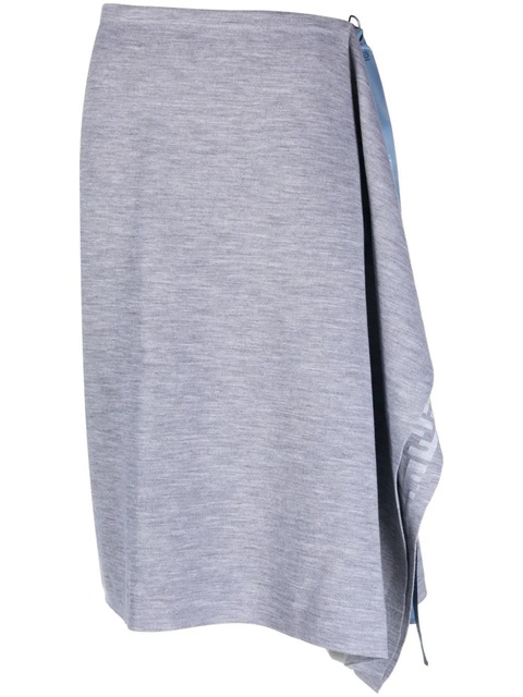 FENDI asymmetric knitted wrap skirt - Grey - zdjęcie produktu nr 1